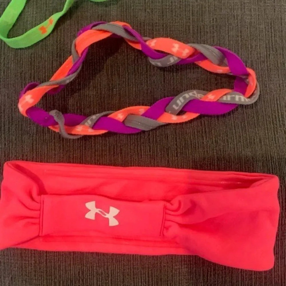 Set 3 Under Armour pink/green head bands - Picture 2 of 3